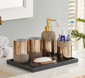 Accesorios de baño desgastados de cobre y hormigón, espejo de cobre, vaso dispensador de jabón, plato, fabricante indio 2023 - Product Image 3