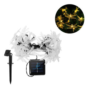 Guirlande lumineuse solaire à LED de 5 mètres avec corps de lampe en plastique, motif libellule colorée - Product Image 1