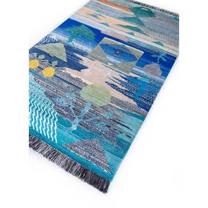 Alfombra Kilim Azul Freedom Manchaha, Tejida a Mano con Lana y Seda de Bambú, Grosor de 10 mm, Forma Rectangular para Sala de Estar-Les-1533 - Product Image 2