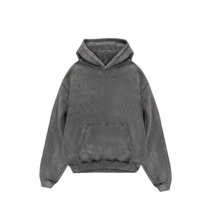 Sudadera con capucha Vintage de gran tamaño personalizada para hombre, sudadera térmica de algodón 100% lavada con ácido, efecto de lavado de piedra quemada de talla grande - Product Image 1