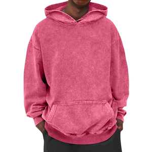 Nouveau design de sweats à capuche délavés à l'acide pour hommes vente en gros de sweats à capuche délavés à l'acide en coton mélangé quantité minimale de commande de base pour hommes - Product Image 5