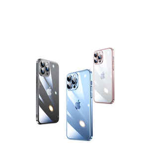 Étui rigide en PC avec cadre argenté de luxe pour iPhone 13 Pro 14 Plus XR - Coque arrière protectrice antichoc avec diamants - Product Image 2