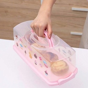 Caja de pan rectangular portátil, 36x16x14cm, con tapa, accesorios de panadería, diseño bonito para pan, cupcakes, muffins, barras de pastel - Product Image 3