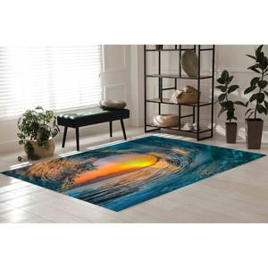 Alfombra de Chenilla Sunset Wave: Alfombra Costera Antideslizante - Product Image 5