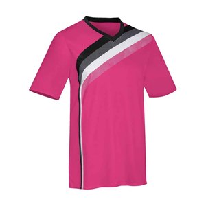 Men's Yellow V-Neck Soccer Jersey Short Sleeve Moisture Wicking Striped Design Polyester Sport Apparel - Product Image 6