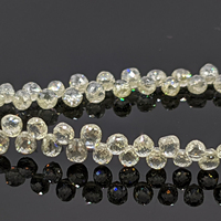 Cuentas de Diamante Natural Transparente Brillante en Forma de Lágrima Facetadas AAA+ en Blanco y Amarillo, 2.5-3 mm, Orificio de 0.30 mm, GJEPC