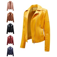 Veste zippée oblique slim fit pour femme en cuir vegan noir, style motard, avec col à revers, punk rock, qualité PU, manteau grande taille