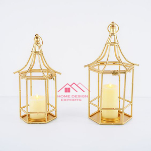 Wholesale Rate Attractive Handmade Design Iron Metal Candle <b>Lantern</b> With Glass Votive - Product Image 3