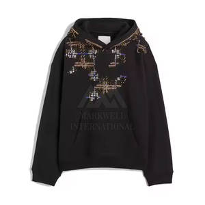 Custom Design Cotton Polyester Made Men <b>Rhinestone</b> <b>Hoodies</b> Light Weight Top Quality <b>Hoodies</b> For Men - Product Image 1