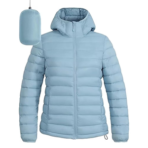 Chaqueta acolchada ligera para mujer, transpirable, cálida con bolsillos con capucha, abrigo de invierno acolchado con cremallera completa, colores personalizados, secado rápido - Product Image 5