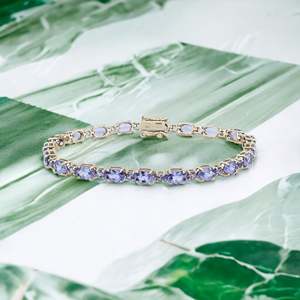 Pulsera de tenis de tanzanita ovalada y redonda - Product Image 2