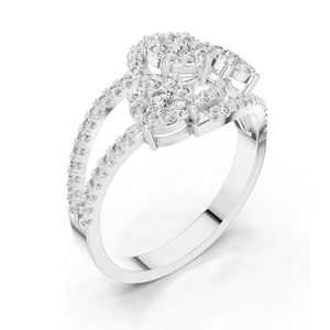 Bague de fiançailles pour femme en diamant de laboratoire 0,655 CT, taille brillant, clarté VVS-VS, couleur EF, or 18 carats, 14 carats, 10 carats, argent sterling 925 - Product Image 6