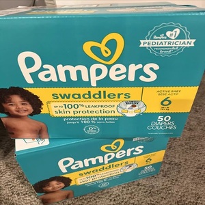 Pañales desechables para bebés Pampering Swaddlers - Talla 6, 50 unidades, Ultra Suaves - Product Image 1