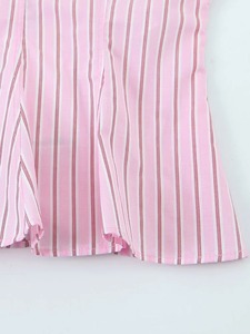 Women's Fashion <b>Striped</b> Peplum <b>Tank</b> <b>Top</b> Sweetheart Neck Thin Adjustable Straps Camisole Female Casual Wear - Product Image 3