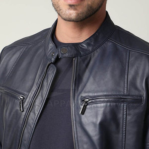 Chaqueta de cuero cómoda de la moda de la calle de los hombres de las ventas superiores Lona en blanco Lisa acabada para el servicio del OEM - Product Image 5