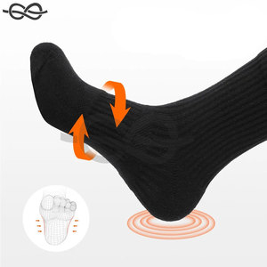 <b>Men's</b> Black <b>Compression</b> <b>Socks</b> Moisture Wicking Cotton Woven Technics for Work Outdoor Activities and Hiking - Product Image 6