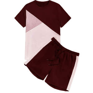 cotton, Breathable <b>Men</b> Color Block Letter Print Crop <b>Top</b> Sport <b>Shorts</b> <b>Set</b> <b>Men</b> <b>Short</b> <b>Sets</b> 2 Piece Sportswear Jogging Wear Summer - Product Image 5
