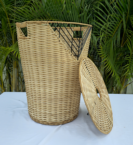 Panier à motif en rotin avec cadre en métal - Product Image 6