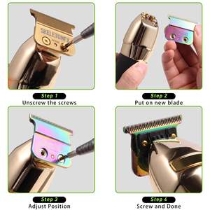 Lames de rechange en acier inoxydable pour tondeuses à cheveux, à espacement zéro, compatibles avec la langue française pour la coupe de cheveux - Product Image 5