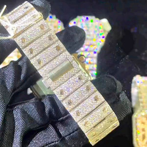 Relojes de pulsera mecánicos de movimiento automático VVS Moissanite Diamond Iced Out Bling de alta calidad - Product Image 3