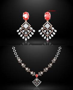 ชุดสร้อยคอและต่างหูสแตนเลสสตีล 14K 18K ดีไซน์เรียบหรู ตัวเลือกสีทองขาวและทองเหลือง  ชุดสามชิ้นสำหรับงานแต่งงานและงานปาร์ตี้สุดอินเทรนด์ - Product Image 1