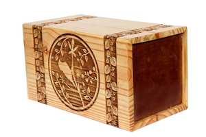 Urne de crémation en bois de pin faite à la main pour les cendres humaines Urne en bois personnalisée pour grande boîte d'urne commémorative fabriquée à la main - Product Image 5