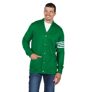 Suéter Varsity Duradero y Elegante con Cuello en V, Botones Modernos, Estampado con Logotipo, Decoraciones, Ropa Casual Cálida, Moda Clásica - Product Image 1