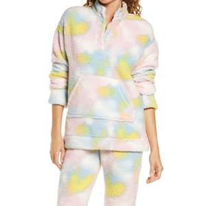 Nordstrom - Top da casa in pile da donna BP, colore rosa parfait pastello, taglia XS, vestaglia invernale con chiusura elastica in vita, morbido, prodotto ODM - Product Image 1