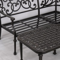 Ensemble de canapé d'angle 6 places en aluminium moulé, durable, confortable et moderne, pour jardin, repas en plein air et autres utilisations extérieures