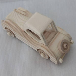 Jouets de voiture en bois inachevés modèle de véhicule de voiture <span class=keywords><strong>vintage</strong></span> avec cabine Miniatures en bois faites à la main jouets d'artisanat en bois naturel pour enfants garçons - Product Image 4