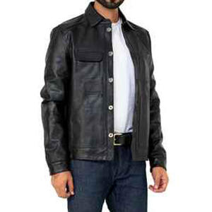 Chaqueta de cuero genuino de vaca personalizada de alta calidad, premium, negra, para hombre, de la mejor marca, nueva, con cremallera, para invierno. - Product Image 2