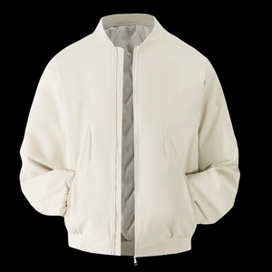 Veste matelassée à col mandarin pour hommes coupe-vent à capuche hiver toile mélange tissu fermeture éclair avant taille personnalisée - Product Image 5