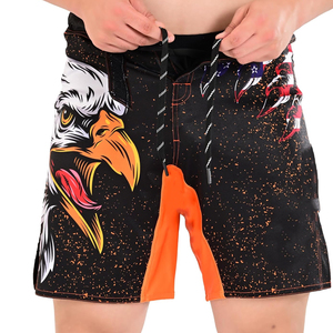 Pantalones cortos de malla de talla grande para hombre de alta calidad con logotipo de patrón personalizado Cuerda de tracción de secado rápido Venta al por mayor Sublimación Ropa de artes marciales - Product Image 2