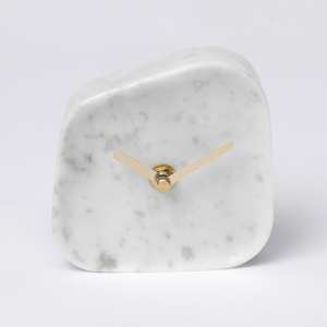 The CRAFT EXIM Luxury Natural Marble Quartz <b>Art</b> <b>Deco</b> Desk <b>Clock</b> Handcrafted Home Office Timepiece - Product Image 1