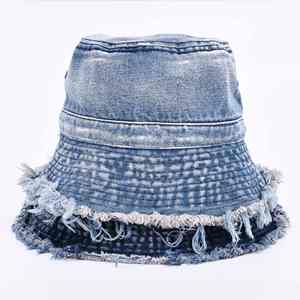 Chapeau bob en jean uni délavé unisexe, personnalisé, 2026, mode, soleil, large bord, réglable, pour la pêche en plein air, la plage, le printemps, l'été - Product Image 5