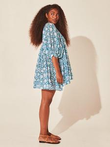 Robe pour femmes élégante en coton imprimé main avec motif de couture Maxi Standard grande taille nouveauté vêtements pour femmes robe personnalisée - Product Image 3