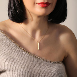 จี้สร้อยคอรูปทรงสี่เหลี่ยมผืนผ้า ข้อความรัก ทำจากเงินแท้ 925 งานแฮนด์เมด ของขวัญแต่งงาน เครื่องประดับสำหรับผู้หญิง - Product Image 2