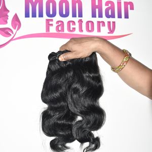 Prix de gros, produit authentique à l'aspect naturel, cheveux humains indiens, Bodywave, teinture noire disponible directement de l'usine à vendre - Product Image 4