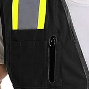 Gilet de sécurité d'hiver réfléchissant en toile orange pour arpenteur, respirant, haute visibilité, vêtement de travail personnalisé, téléchargé par Dress Sports - Product Image 3