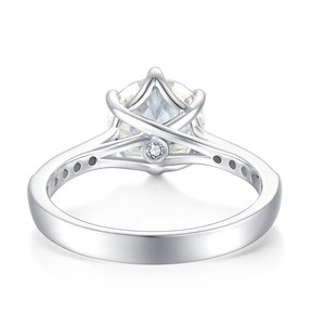 14K White Gold 925 <b>Sterling</b> <b>Silver</b> High Quality IGI Certified Brilliant Cut Channel <b>Set</b> Crown Shape <b>Ring</b> Men's Women's Jewelry - Product Image 4