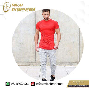 Camiseta de manga corta para correr con timbre de secado rápido para hombre, ropa deportiva elástica de algodón 100% para deportes y Fitness - Product Image 4