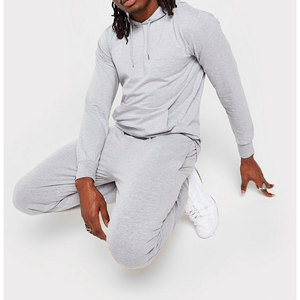 Ensemble de survêtement personnalisé 100 % coton, léger, vintage, uni, ample, en molleton, pour homme, avec sweat à capuche et pantalon de jogging – Fabricant - Product Image 5