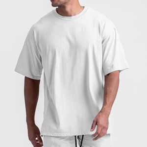 Camiseta informal con estampado de gran tamaño para hombre 230Gsm algodón orgánico liso 100% algodón de talla grande estampado con camiseta en blanco para hombre - Product Image 2