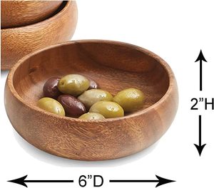 Cuencos Decorativos de Madera de Acacia Real Ecológicos Hechos a Mano para Almacenar Frutas/Nueces, Marca AE, Naturales, para Todas las Estaciones - Product Image 3