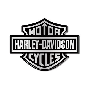 3D argento Logo carro armato emblema adesivi moto compatibile con per Harley Davidson moto dimensioni 95x70 - Product Image 1