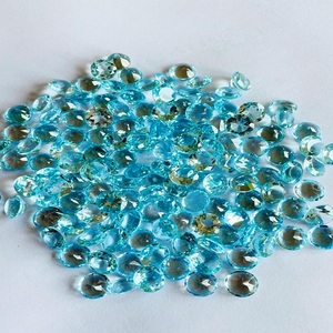 Precio de fábrica al por mayor de alta calidad de corte redondo de topacio natural facetado piedra preciosa suelta 12x16mm 426 Cts azul cielo certificado por IGI - Product Image 6