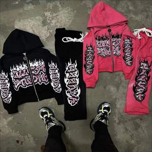 Conjunto Deportivo Informal de Dos Piezas para Hombre, Estilo Urbano, Personalizado, 100% Algodón, Invierno, Sudadera con Capucha y Pantalones Acampanados, Lavado Ácido - Product Image 4