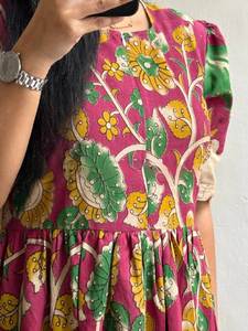 Hermoso maxi de algodón suave hecho con la hermosa mezcla de estampado Kalamkari - Product Image 4