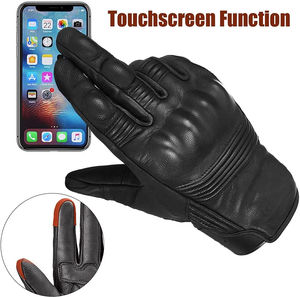Guantes de Cuero para Hombre, de Piel de Oveja, para Conducir, Ciclismo, Pantalla Táctil, Guantes de Motocicleta en Venta - Product Image 6