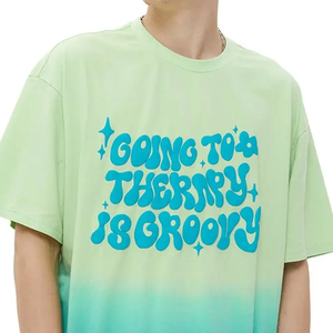 เสื้อยืดพิมพ์ลายพัฟฟ์คุณภาพดีเยี่ยม ทนทาน ผ้าฝ้าย 100% ราคาประหยัด ทรงหลวมสำหรับผู้ชาย สินค้ามาใหม่ เสื้อยืดพิมพ์ลายพัฟฟ์สำหรับผู้ชาย - Product Image 6